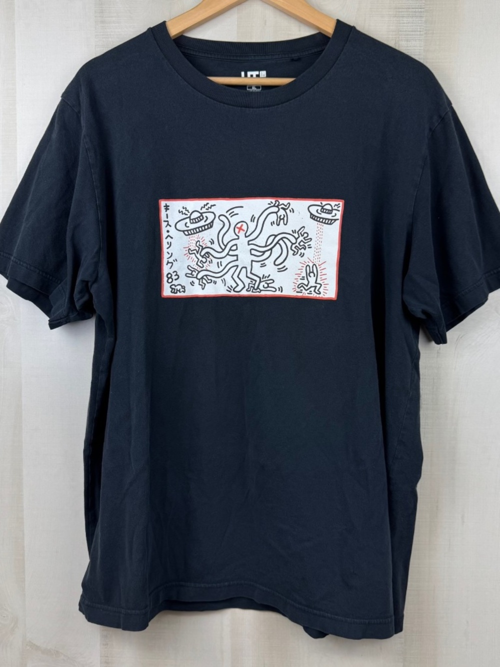Uniqlo / UT Men’s Keith Haring x Tokyo Spaceship Short Sleeve Black T-Shirt XL